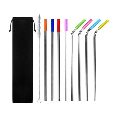 Wevi Wholesale Reusable Stainless Steel Metal Drinking Straws with Cleaning Brush for Tumbler, Coffee