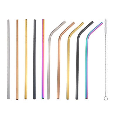 Wevi Wholesale Reusable Stainless Steel Metal Drinking Straws with Cleaning Brush for Tumbler Cup